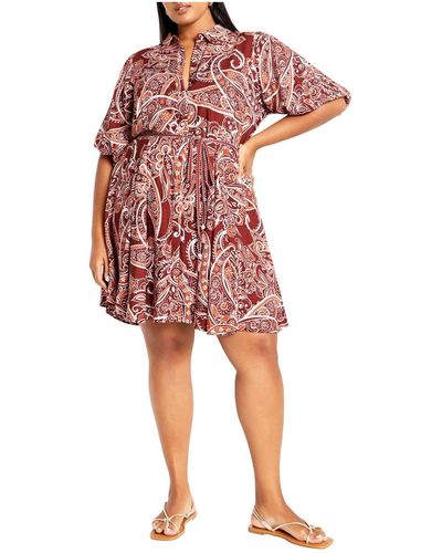 City Chic Plus Size Marley Dress - Red