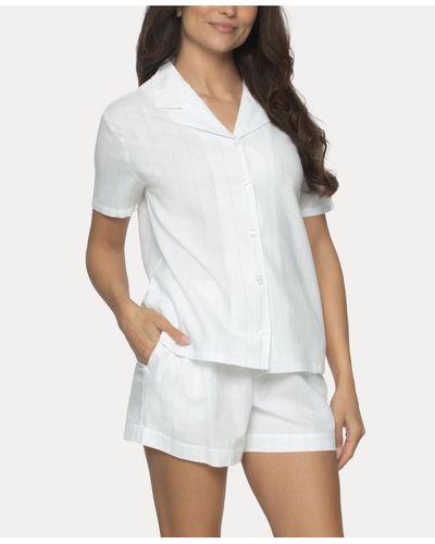 Felina Mirielle 2 Pc. Shorts Pajama Set - White
