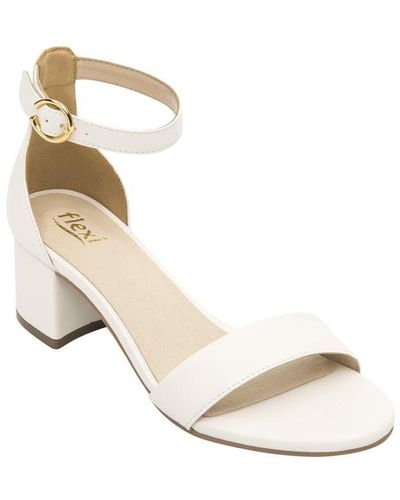 flexi ́s Leather Ankle Strap Dress Sandals By - White