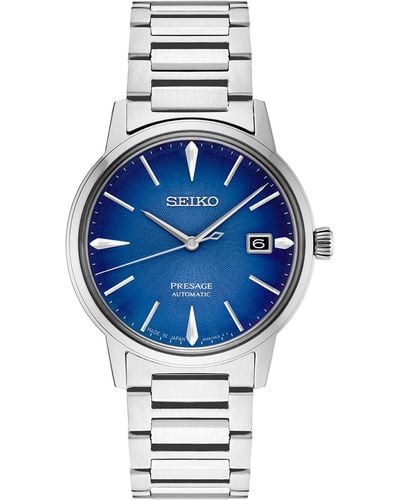 Seiko Automatic Presage Stainless Steel Bracelet Watch 40mm - Blue