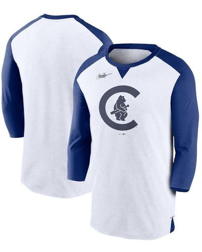 Men's Nike Royal/Light Blue Los Angeles Dodgers Cooperstown Collection Rewind Splitter Slub Long Sleeve T-Shirt Size: Large