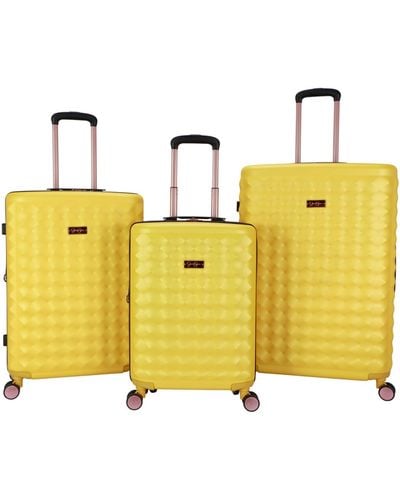 Jessica Simpson Vibrance 3 Piece Hardside luggage Set - Yellow
