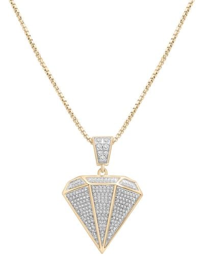 Macy's Diamond Pave Shaped 22" Pendant Necklace (1/2 Ct. T.w. - Metallic
