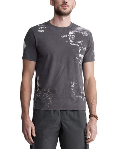 Buffalo David Bitton Tupeck Classic-fit Abstract Graphic T-shirt - Gray