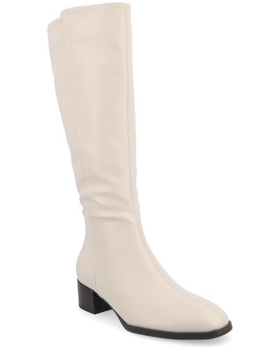 Journee Collection Devri Regular Calf Boots - White