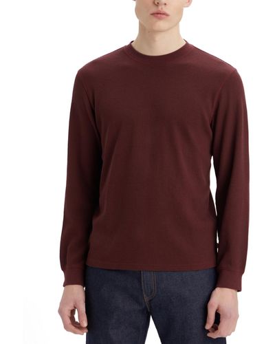 Levi's Waffle Knit Thermal Long Sleeve T-shirt - Purple