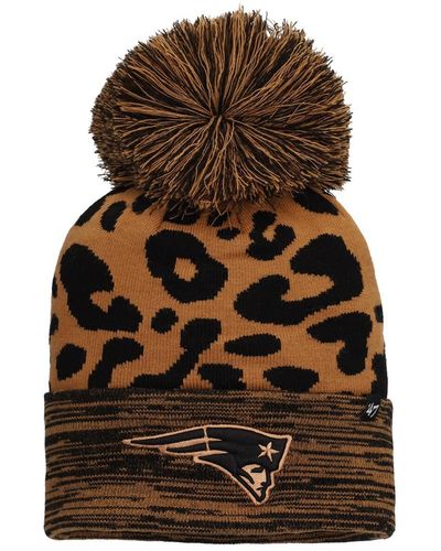 '47 New England Patriots Rosette Cuffed Knit Hat - Brown