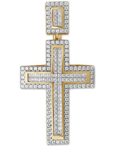 Macy's Diamond Cross Pendant (3 Ct T.w. - Metallic