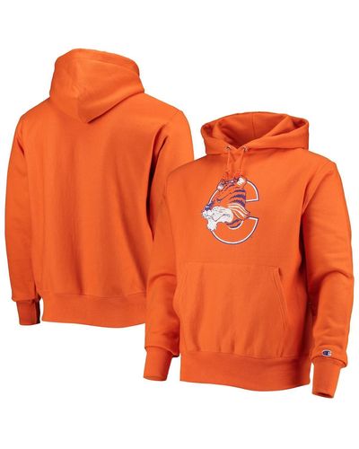 Champion Clemson Tigers Vault Logo Reverse Weave Pullover Hoodie - Orange