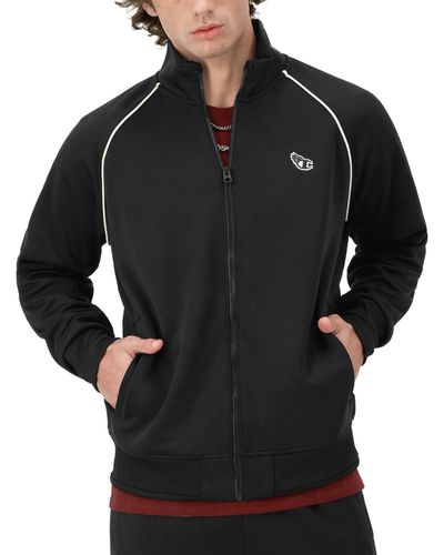 Champion track jacket black sales