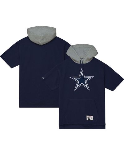 Mitchell & Ness Dallas Cowboys Postgame Short Sleeve Hoodie - Blue