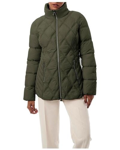 Bernardo Diamond Quilt Puffer Jacket - Green