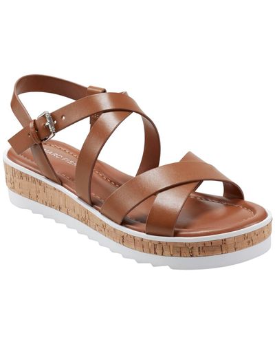 Marc Fisher Goal Open-toe Strappy Casual Sandals - Brown