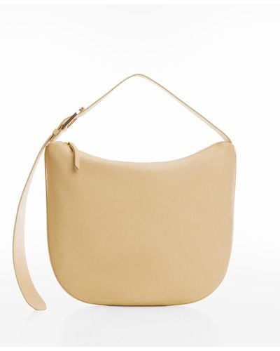 Mango Leather Shoulder Bag - White
