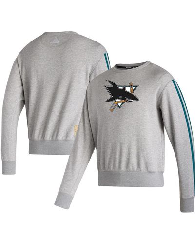 adidas San Jose Sharks Team Classics Vintage-like Pullover Sweatshirt - Gray