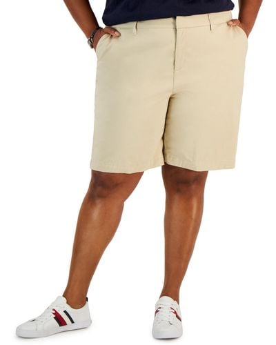 Tommy Hilfiger Plus Size Hollywood Bermuda Shorts - Natural