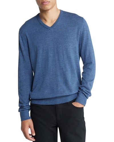 Calvin Klein Regular-fit V-neck Sweater - Blue