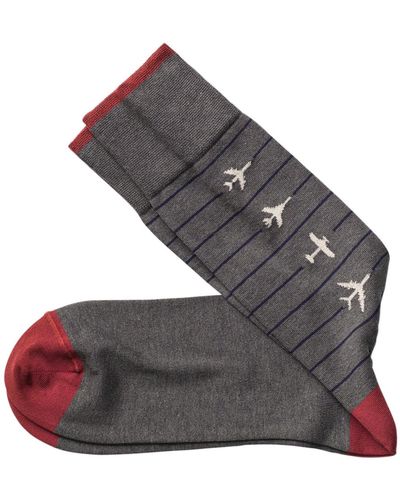 Johnston & Murphy Airplanes Socks - Gray