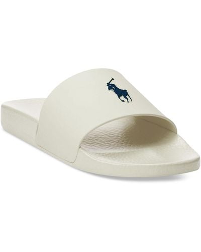 Polo Ralph Lauren Signature Pony Slide Sandals - White