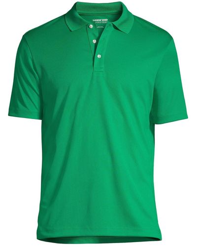 Lands' End School Uniform Tall Short Sleeve Solid Active Polo Shirts - Green