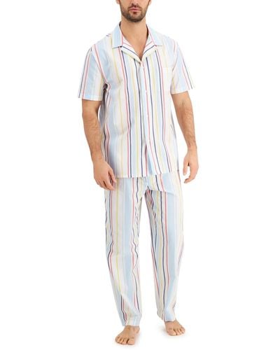 Club Room Striped Pajamas - White