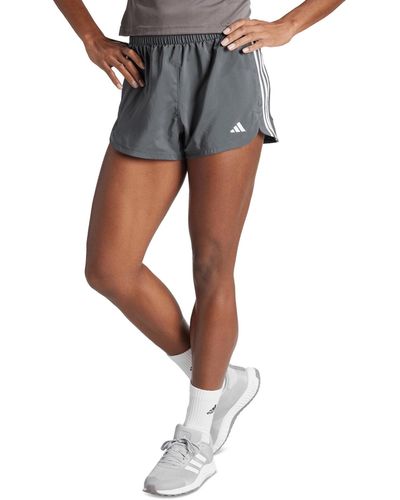 adidas Pacer Training 3-stripes Woven High-rise Shorts - Gray