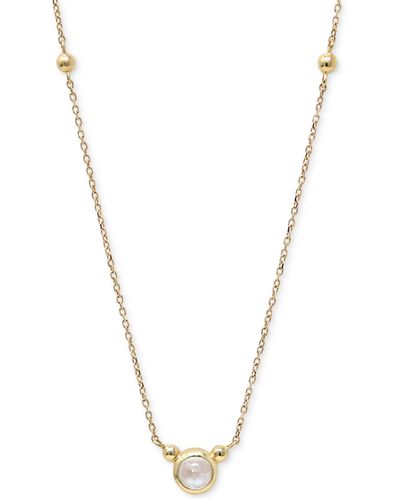 Anzie Sapphire Bezel Solitaire Pendant Necklace - Metallic