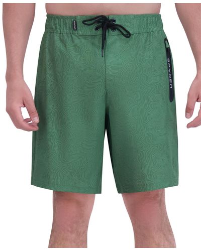 Spyder Topography-print 9" Eboard Shorts - Green