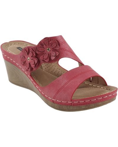 Gc Shoes Rita Flower Wedge Sandals - Pink