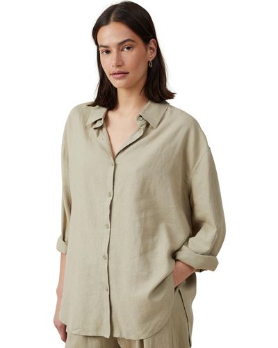 Cotton On Haven Long Sleeve Shirt - Natural