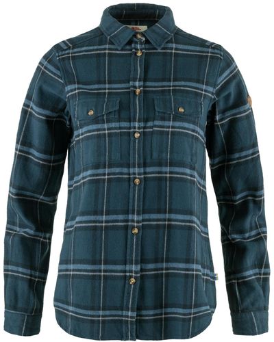Fjallraven Ovik Heavy Cotton Flannel Shirt - Blue
