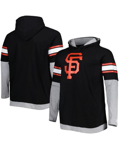 KTZ San Francisco Giants Big And Tall Twofer Pullover Hoodie - Black