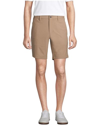 Lands' End Straight Fit Flex Performance Chino Shorts - Natural