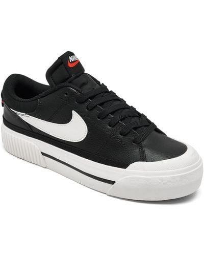 Nike Court Legacy Lift Platform Casual Sneakers From Finish Line - Black