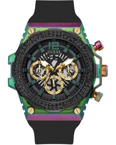 Guess Multi-function Silicone Watch 48mm - Green