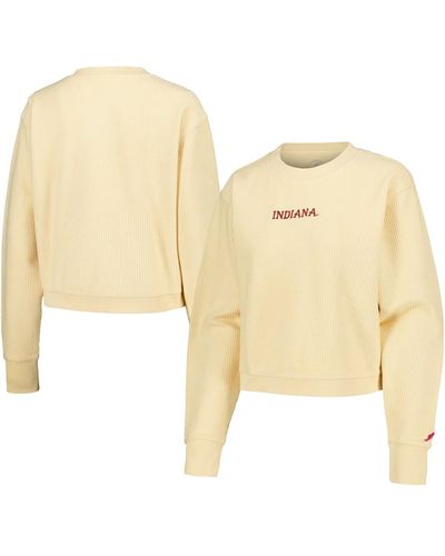 League Collegiate Wear Indiana Hoosiers Timber Cropped Pullover Sweatshirt - Natural