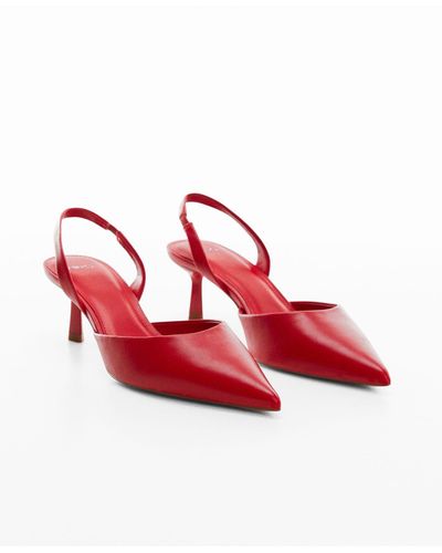 Mango Sling Back Heel Shoes - Red
