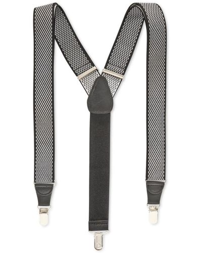 Club Room Diamond Print Suspenders - Black
