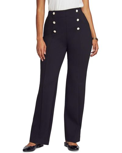 Anne Klein High Rise Pull On Flared Pants in Blue
