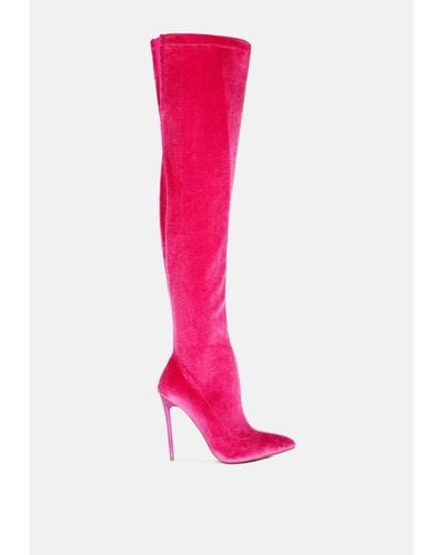 LONDON RAG Mad Miss Stiletto Calf Boots - Pink