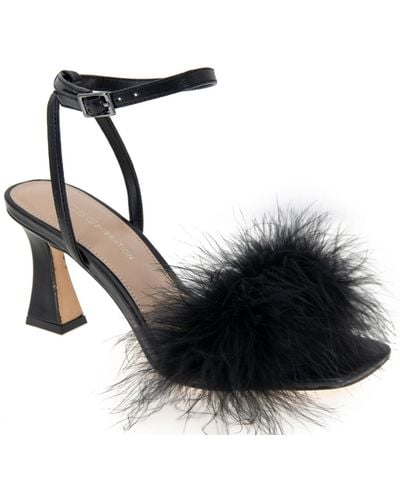 BCBGeneration Relby Feathered High-heel Two-piece Dress Sandals - Black