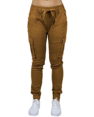 Galaxy By Harvic Loose Fit Cotton Stretch Twill Cargo sweatpants - Natural