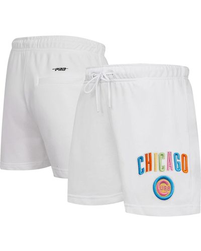 Pro Standard Chicago Cubs Washed Neon Shorts - White