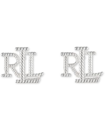 Ralph Lauren Sterling Silver Lrl Logo Stud Earring - Metallic
