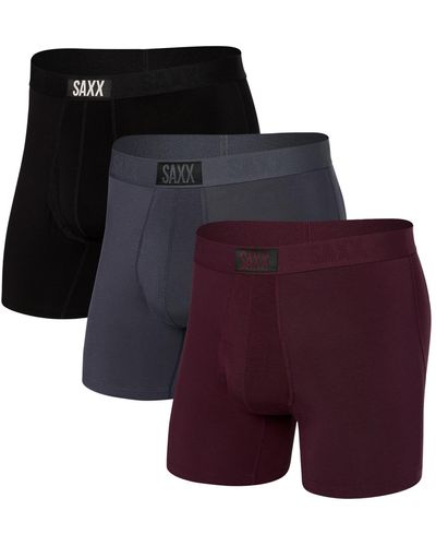 Saxx Underwear Co. Ultra 3-pk. Relaxed-fit Boxer Briefs - Purple