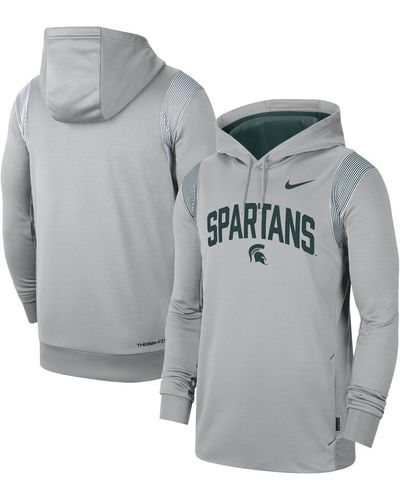 Nike Michigan State Spartans 2022 Game Day Sideline Performance Pullover Hoodie - Gray