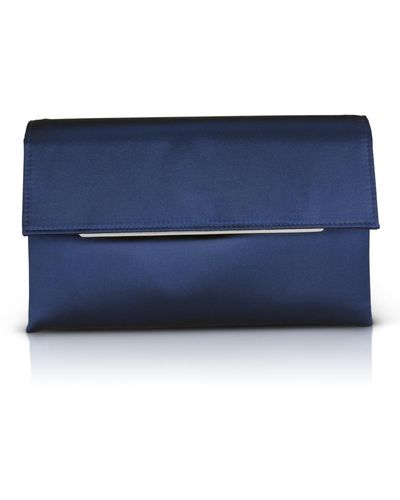 Badgley Mischka Woman's Harper Satin Envelope Clutch - Blue