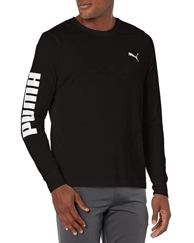 PUMA Long Sleeve Logo Tee - Black