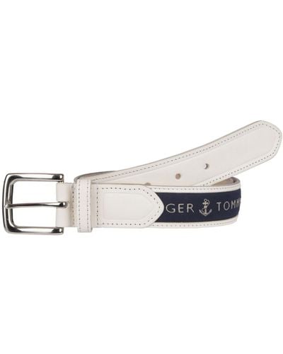 Tommy Hilfiger Tri-color Ribbon Inlay Leather Belt - Multicolor