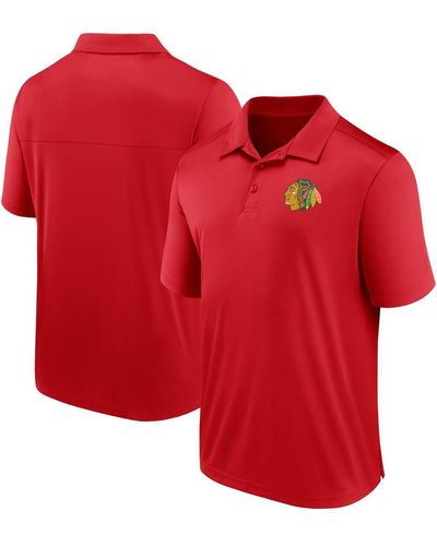 Fanatics Chicago Blackhawks Left Side Block Polo Shirt - Red